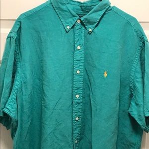 Button up Polo Ralph Lauren Teal and yellow